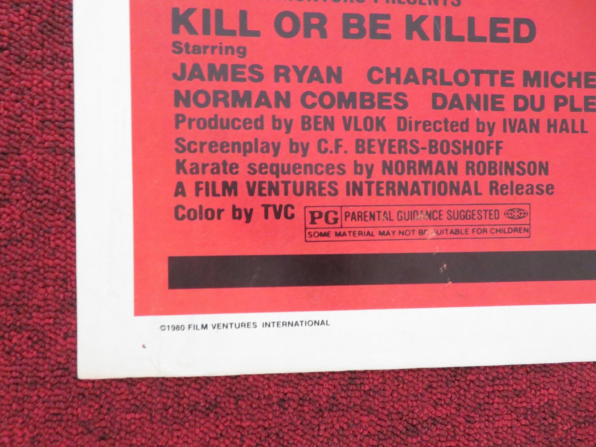 KILL OR BE KILLED / KARATE KILLER - b FOLDED US ONE SHEET POSTER CHUCK NORRIS 1980 Movie posters