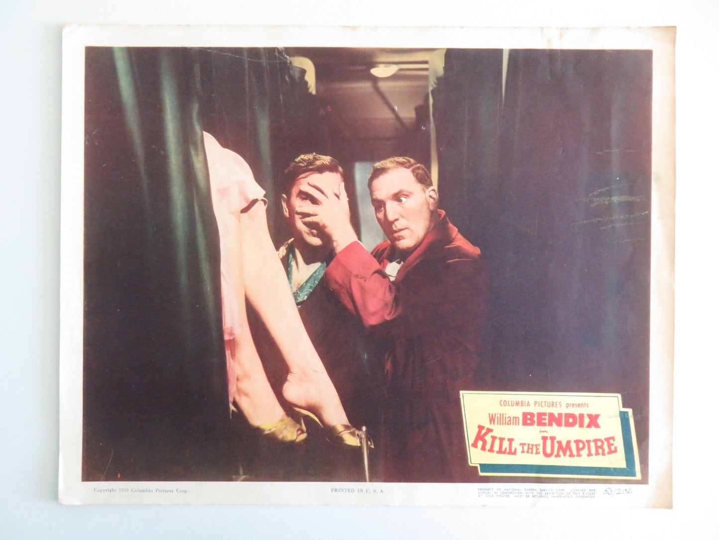 KILL THE UMPIRE - C LOBBY CARD WILLIAM BENDIX UNA MERKEL 1950 Rendezvous Cinema Movie posters