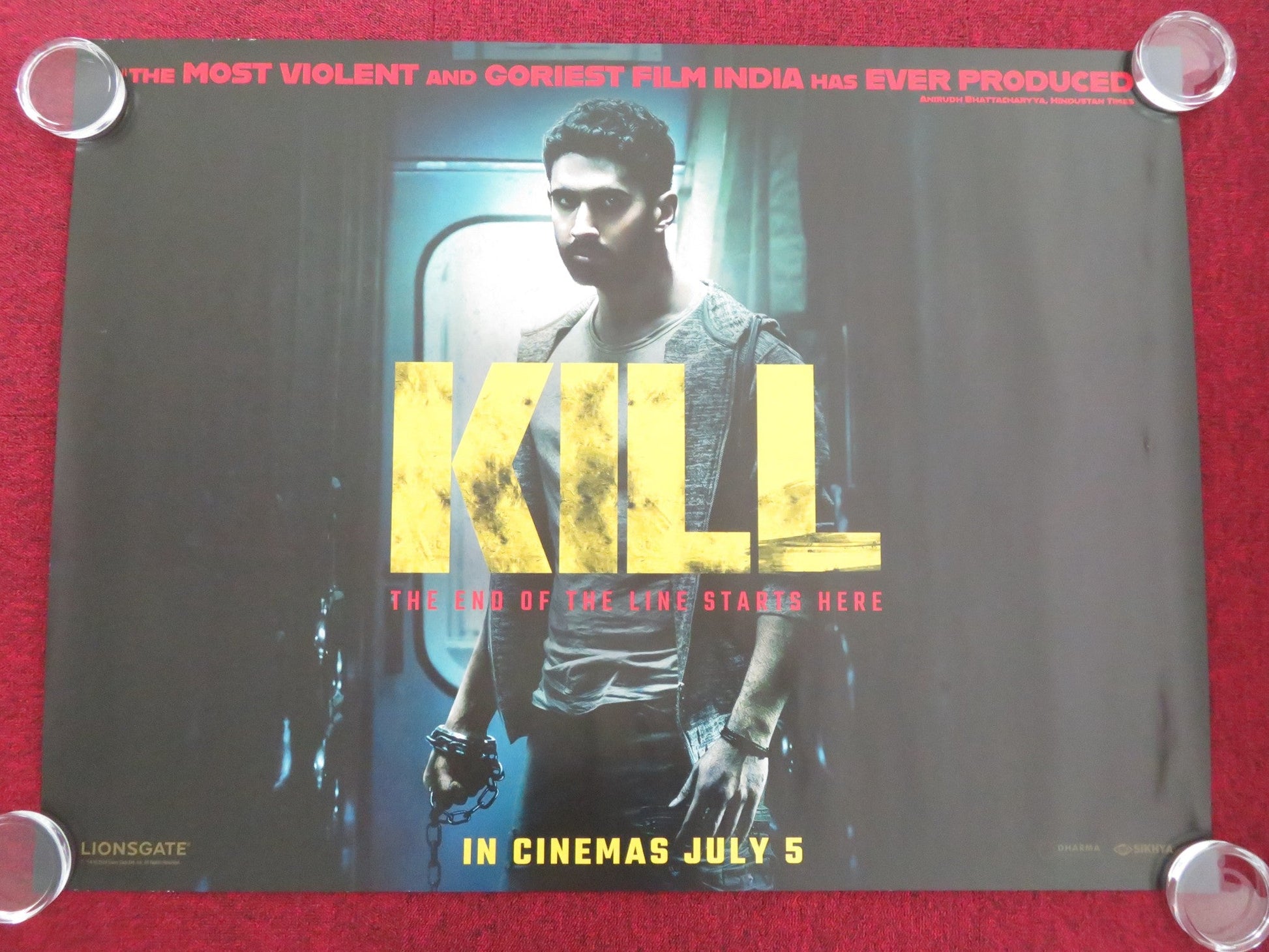 KILL UK QUAD ROLLED POSTER LAKSHYA RAGHAV JUYAL 2023 Movie posters