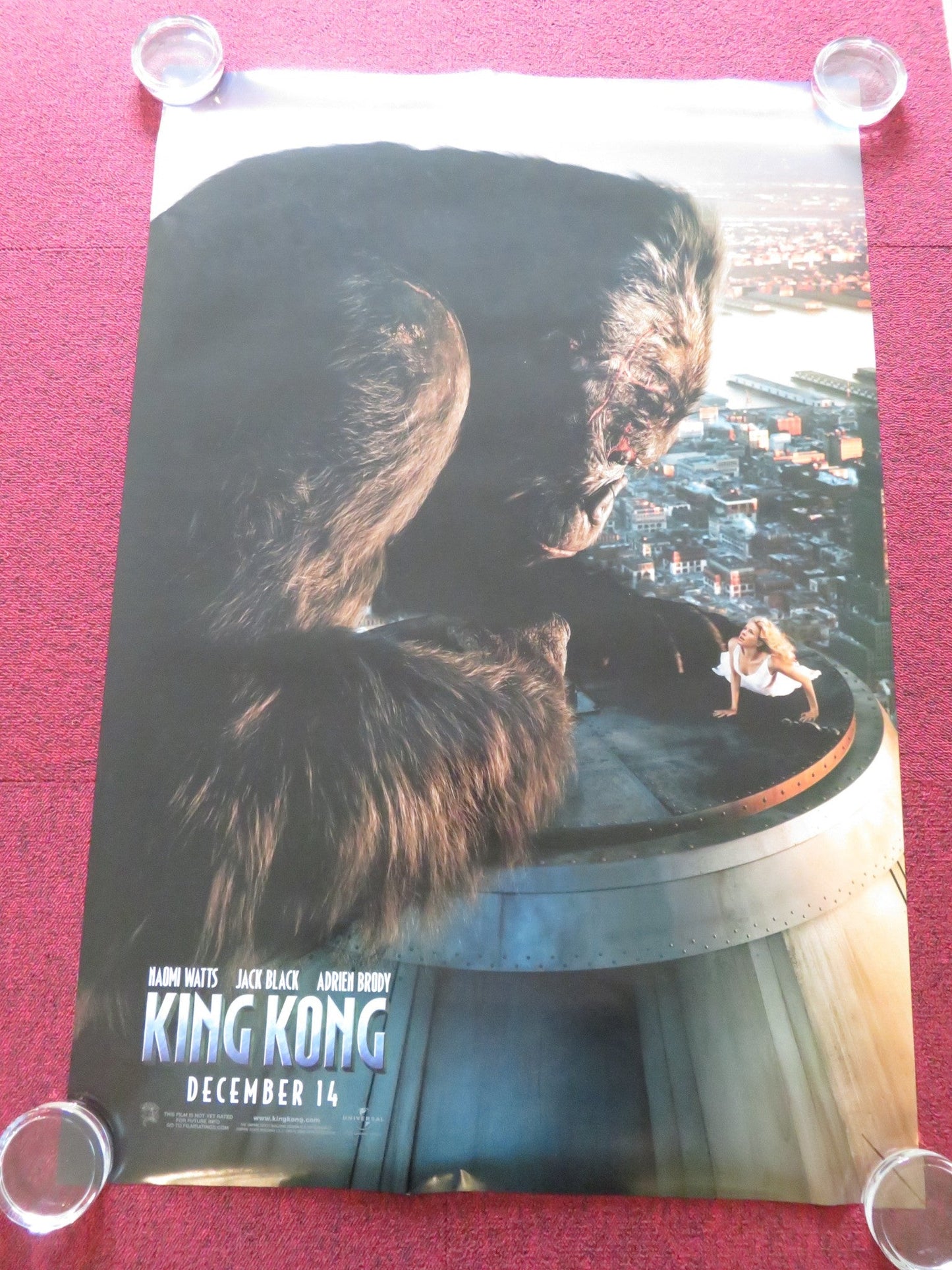 KING KONG - B US ONE SHEET ROLLED POSTER NAOMI WATTS JACK BLACK 2005 Rendezvous Cinema Movie posters