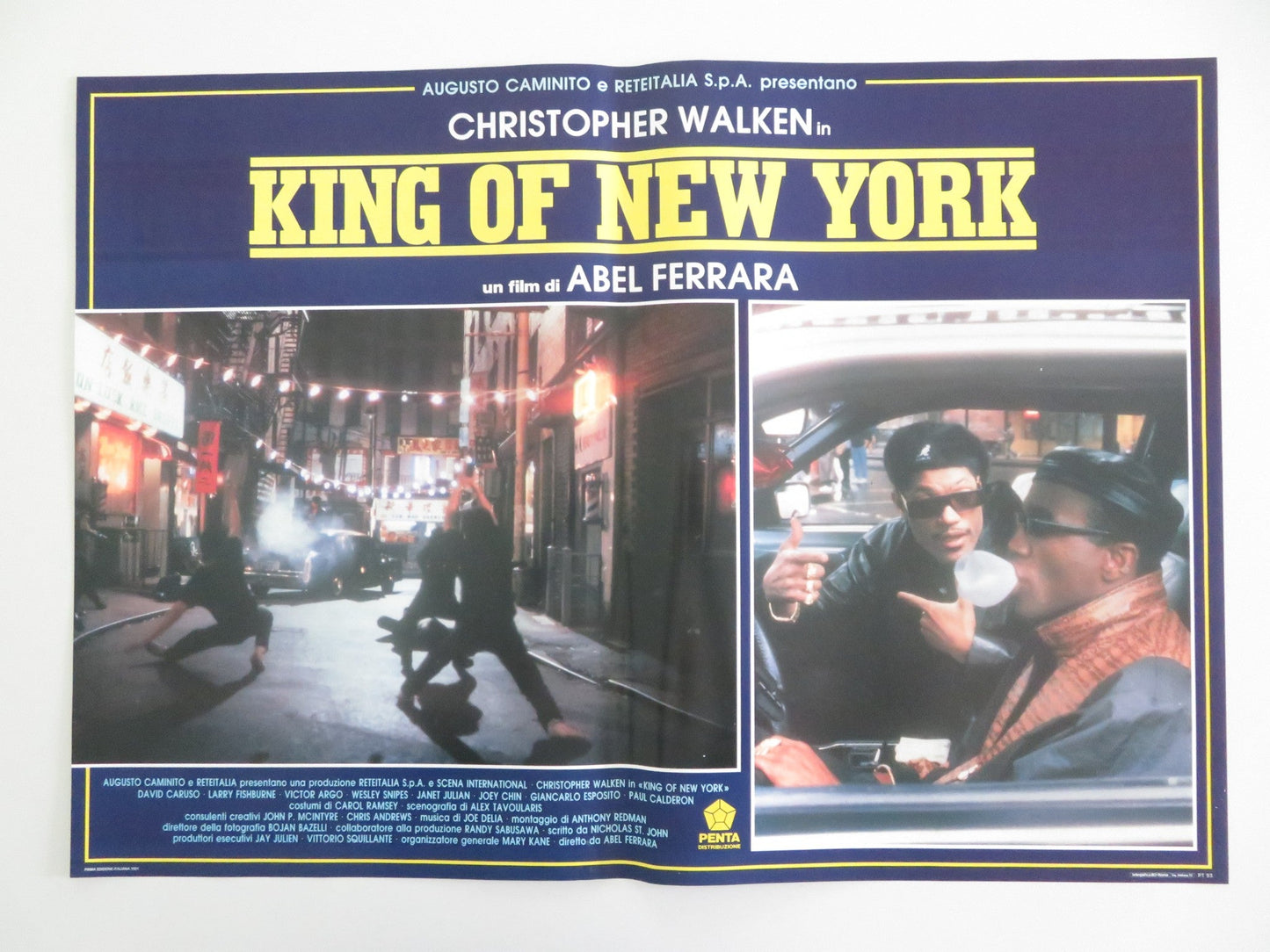 KING OF NEW YORK - F ITALIAN FOTOBUSTA POSTER CHRISTOPHER WALKEN CARUSO 1991 Rendezvous Cinema Movie posters