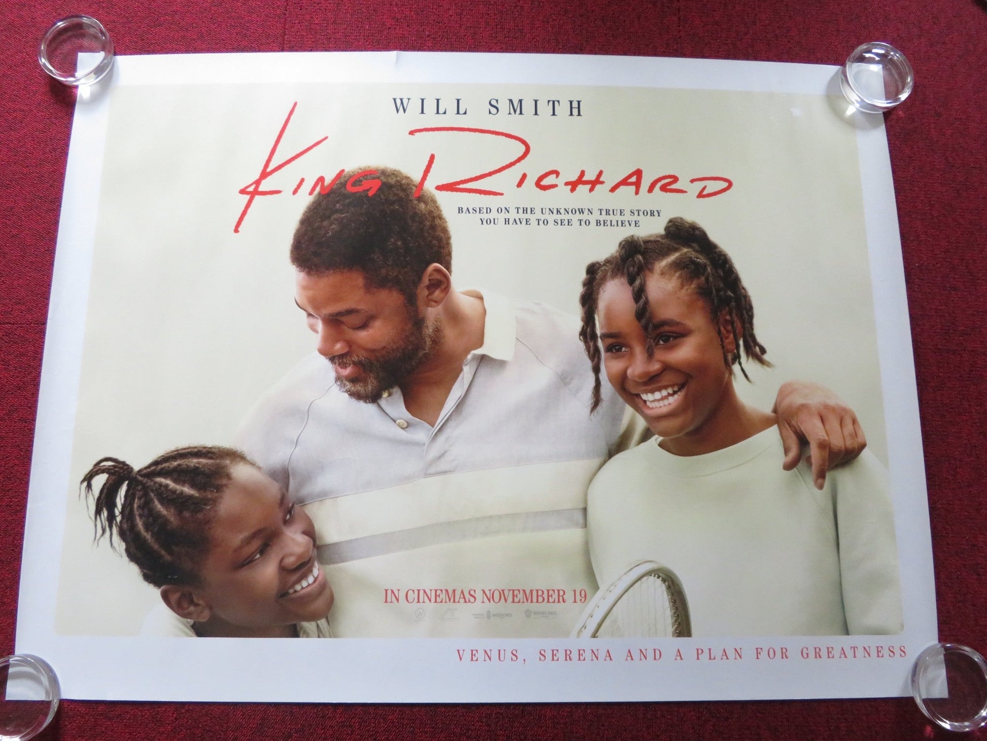KING RICHARD - A UK QUAD ROLLED POSTER WILL SMITH SANIYYA SIDNEY 2021 Rendezvous Cinema Movie posters