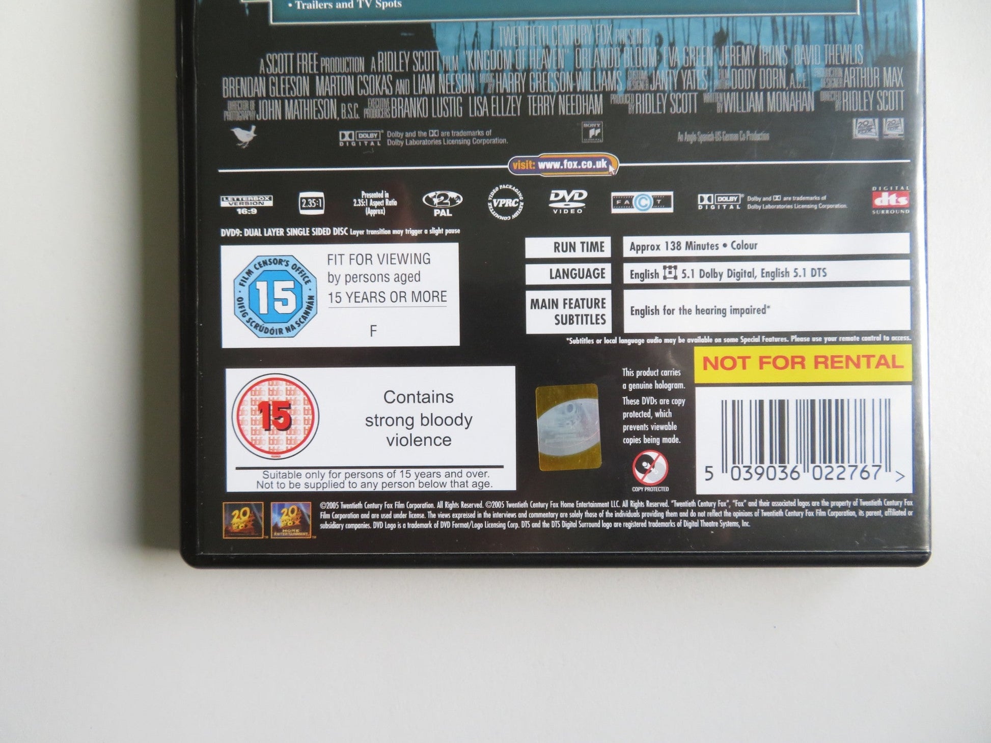 KINGDOM OF HEAVEN - SPECIAL EDITION 2 DISC SET (DVD) ORLANDO BLOOM 2005 REGION 2 - Rendezvous Cinema