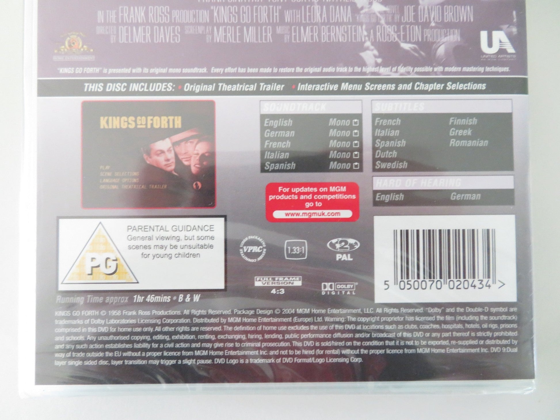 KINGS GO FORTH (DVD) FRANK SINATRA TONY CURTIS 1958 REGION 2 Movie posters