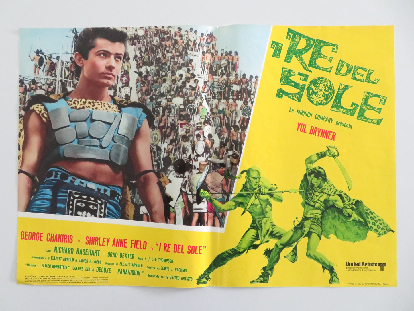 Kings of the Sun - D Italian Fotobusta Poster Yul Brynner George Chakiris 1963 Movie posters