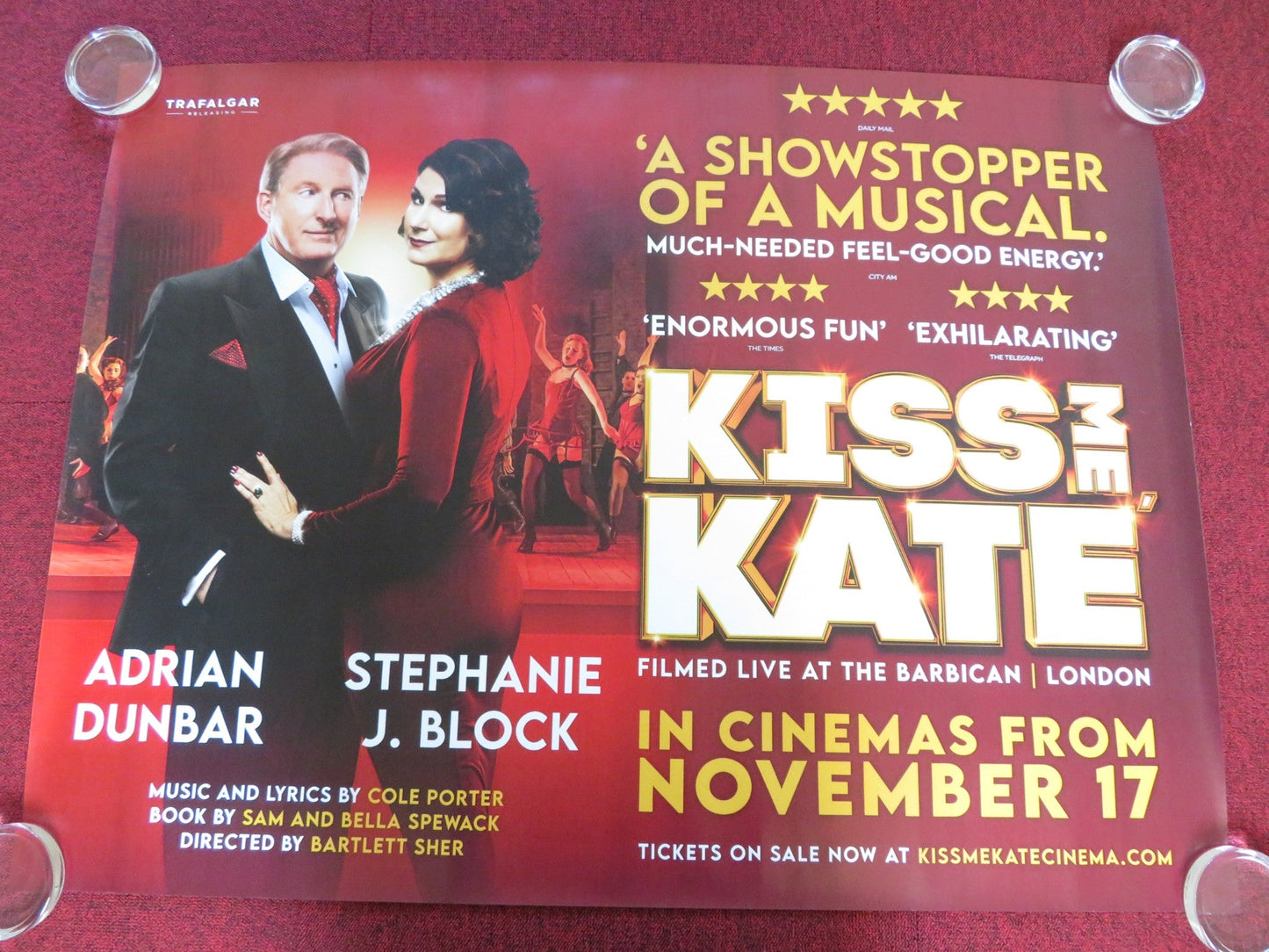 KISS ME, KATE: THE MUSICAL UK QUAD ROLLED POSTER ADRIAN DUNBAR 2024 Rendezvous Cinema Movie posters