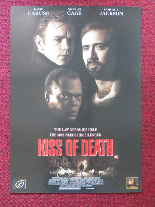 KISS OF DEATH VHS VIDEO POSTER NICOLAS CAGE SAMUEL L. JACKSON 1995 Rendezvous Cinema Movie posters