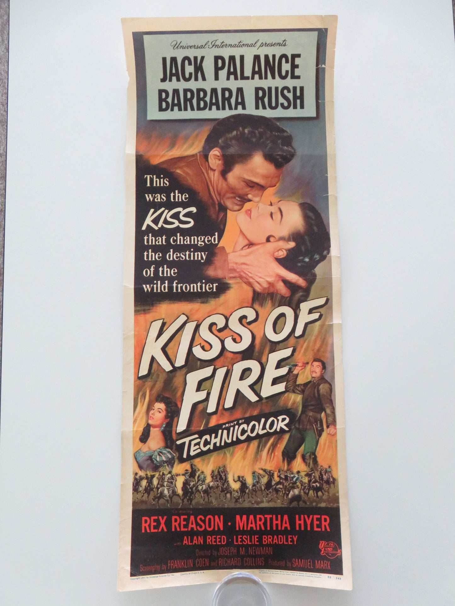 Kiss of Fire US Insert Poster Jack Palance Barbara Rush 1955 Movie posters