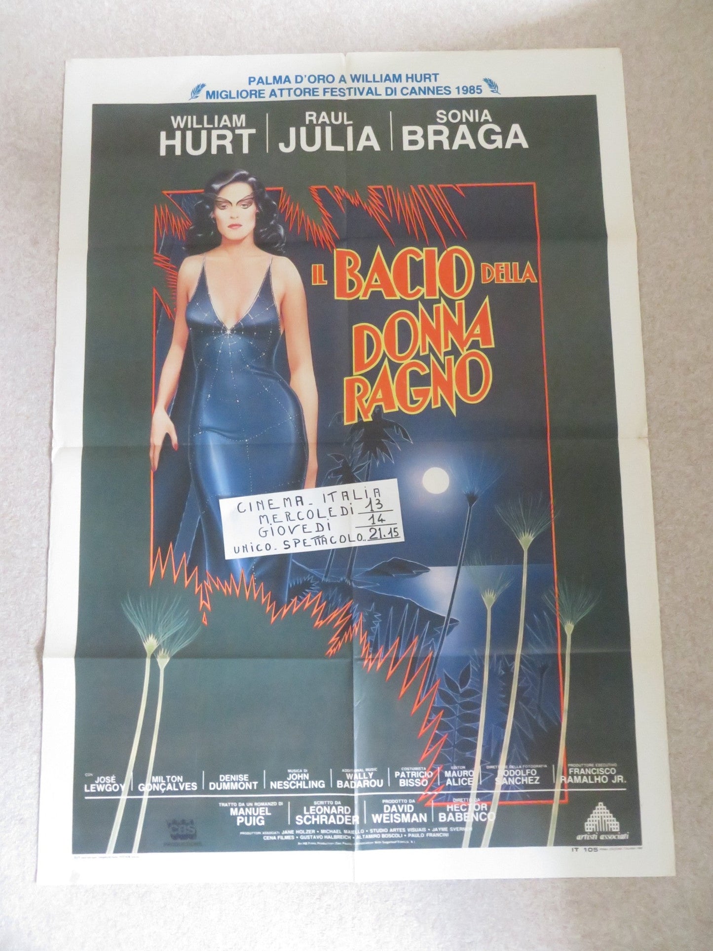 KISS OF THE SPIDER WOMAN ITALIAN 2 FOGLIO POSTER JOHN HURT RAUL JULIA 1985 Rendezvous Cinema Movie posters