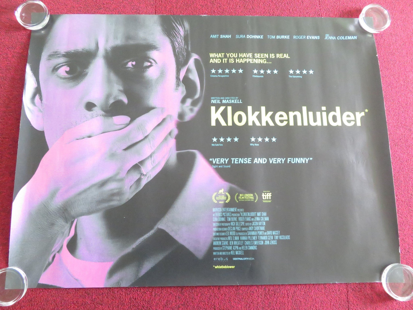 KLOKKENLUIDER UK QUAD ROLLED POSTER TOM BURKE JENNA COLEMAN 2022 Movie posters