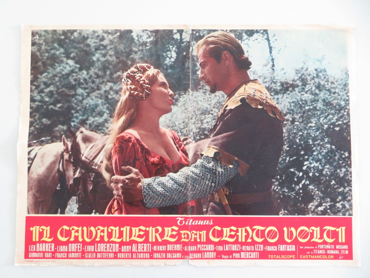 KNIGHT OF 100 FACES ITALIAN FOTOBUSTA POSTER LEX BARKER LIANA ORFEI 1960 Movie posters