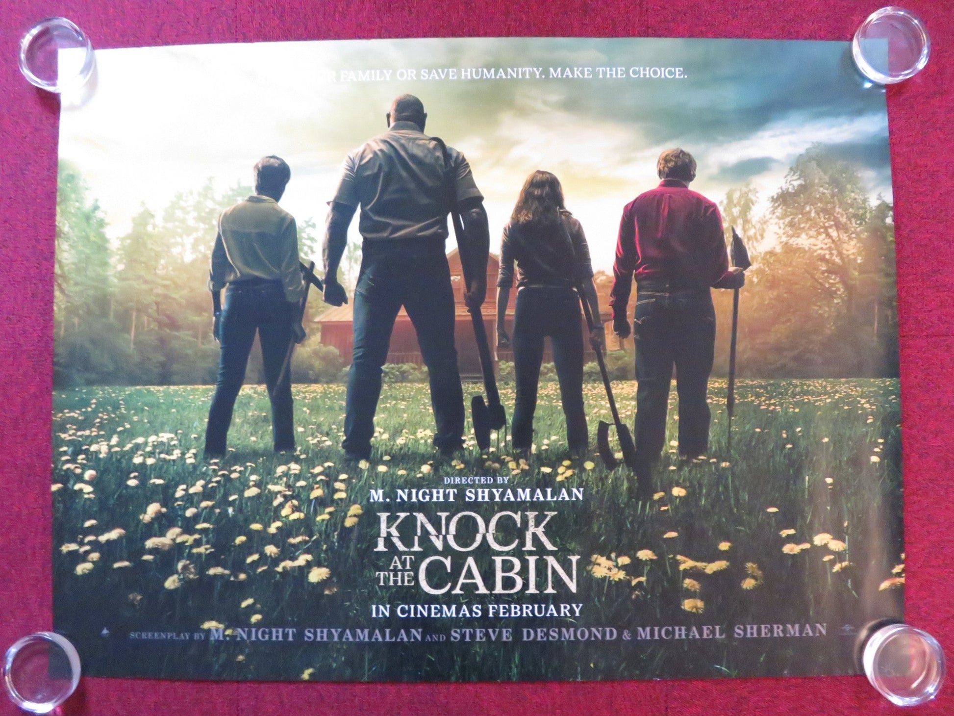 KNOCK AT THE CABIN UK QUAD ROLLED POSTER DAVE BAUTISTA RUPERT GRINT 2023 Rendezvous Cinema Movie posters