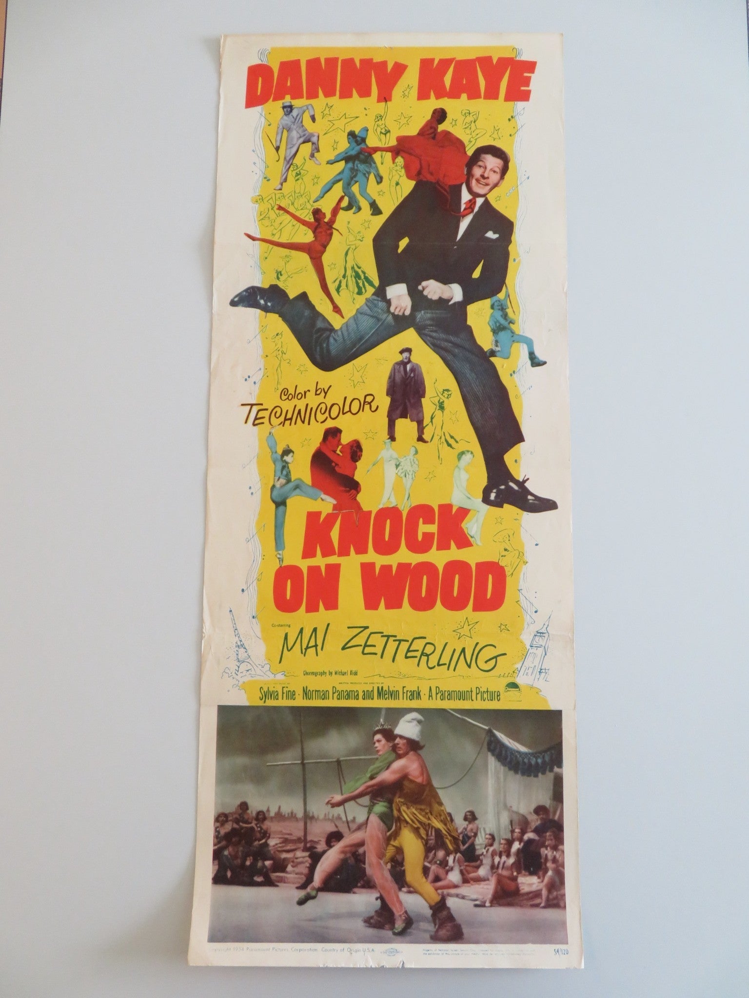 KNOCK ON WOOD US INSERT POSTER DANNY KAYE MAI ZETTERLING 1954 Rendezvous Cinema Movie posters