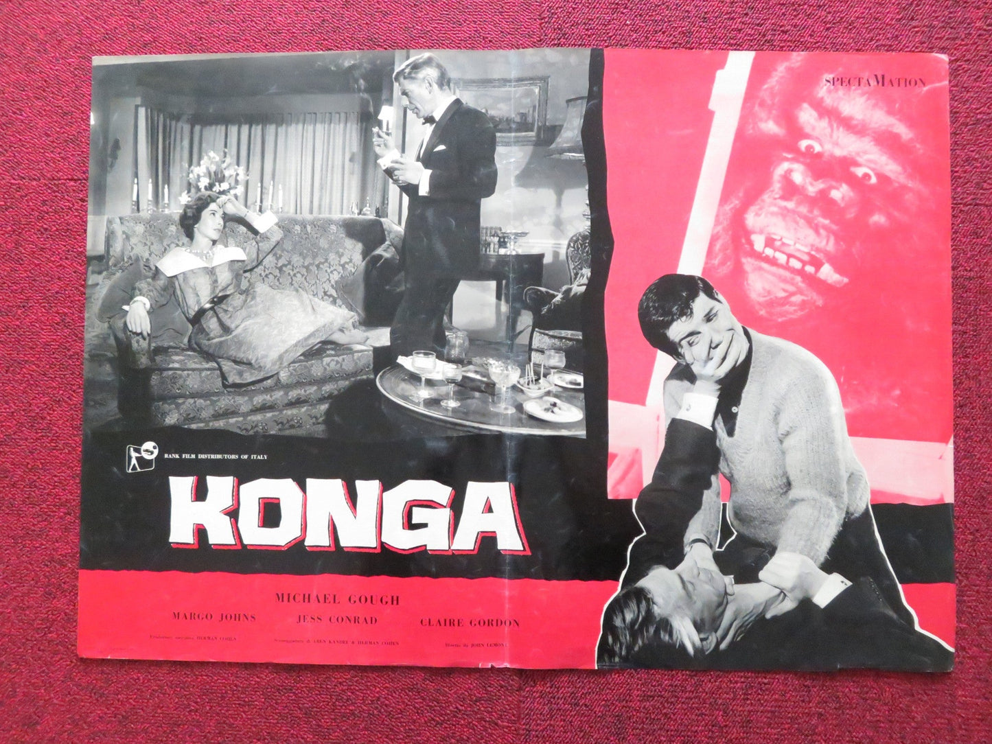 KONGA ITALIAN FOTOBUSTA POSTER MICHAEL GOUGH MARGO JOHNS 1961 Rendezvous Cinema Movie posters