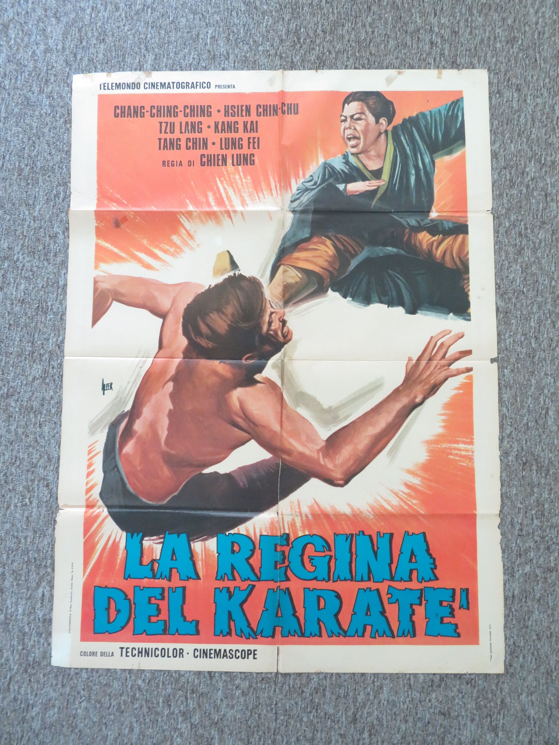 Kung Fu Mama Italian 2 Foglio Poster Ching-Ching Chan Jimmy Wang Yu 1973 Movie posters