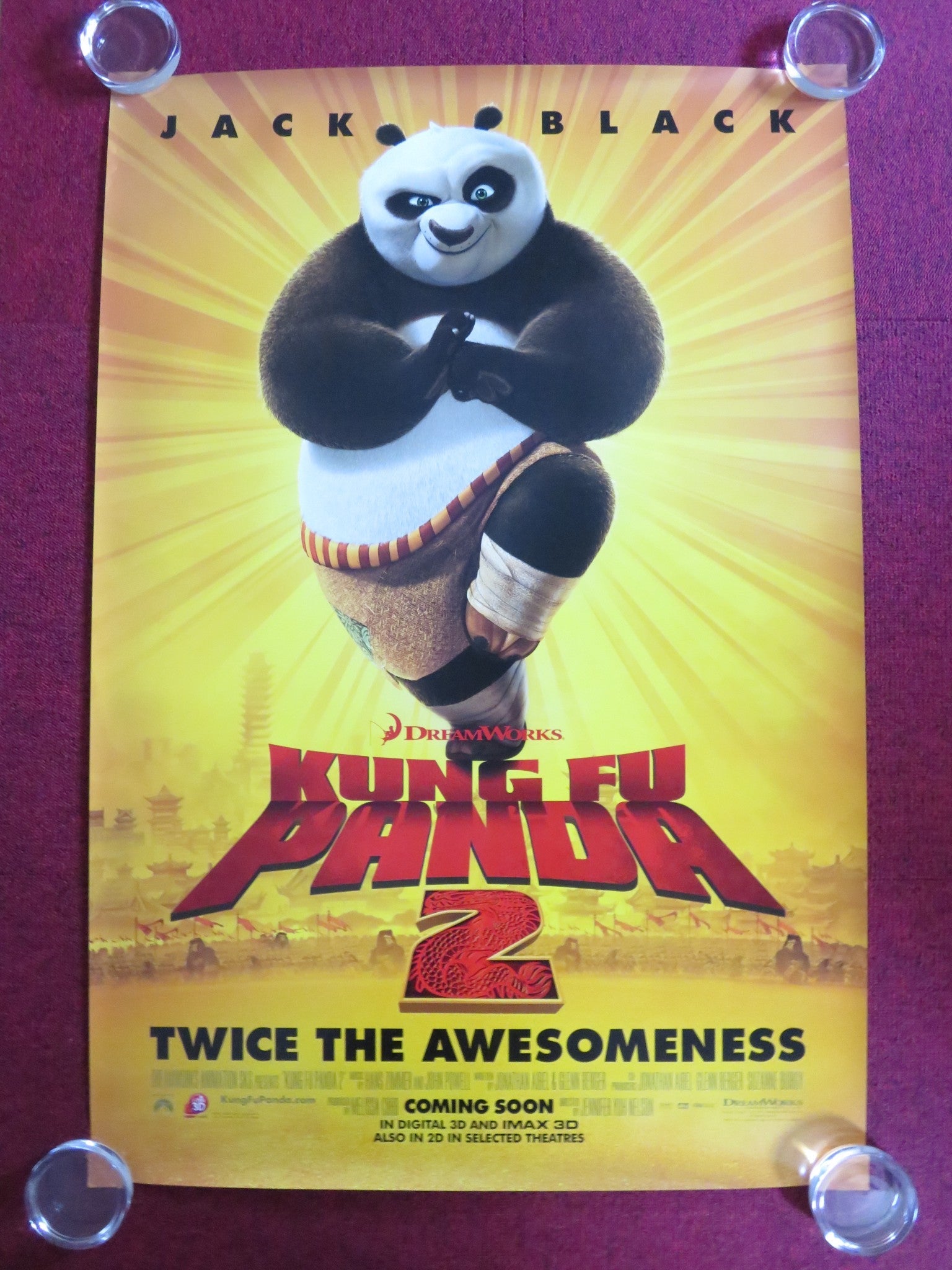 KUNG FU PANDA 2 - B US ONE SHEET ROLLED POSTER JACK BLACK ANGELINA JOLIE 2011 Rendezvous Cinema Movie posters