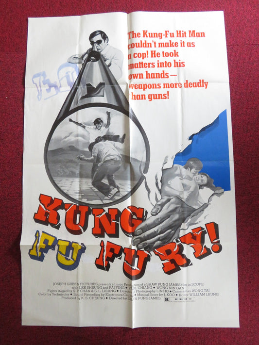 KUNG FU - RY FOLDED US ONE SHEET POSTER LEE SHEUNG PAI YING 1972 Rendezvous Cinema Movie posters