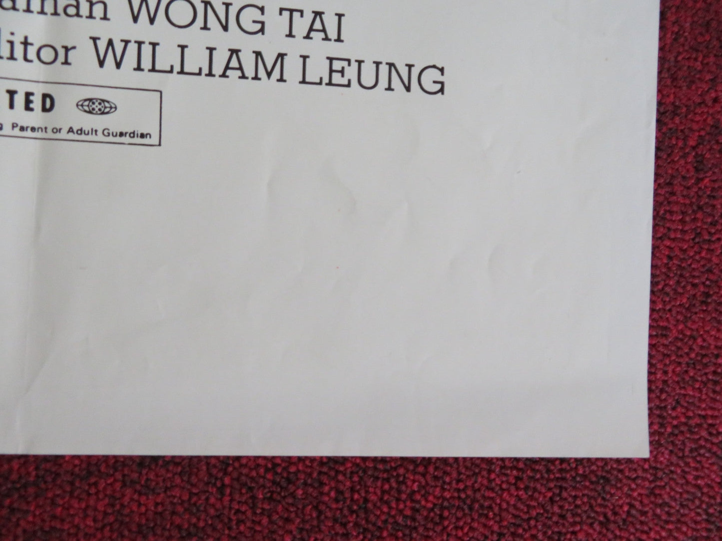 KUNG FU - RY FOLDED US ONE SHEET POSTER LEE SHEUNG PAI YING 1972 Rendezvous Cinema Movie posters