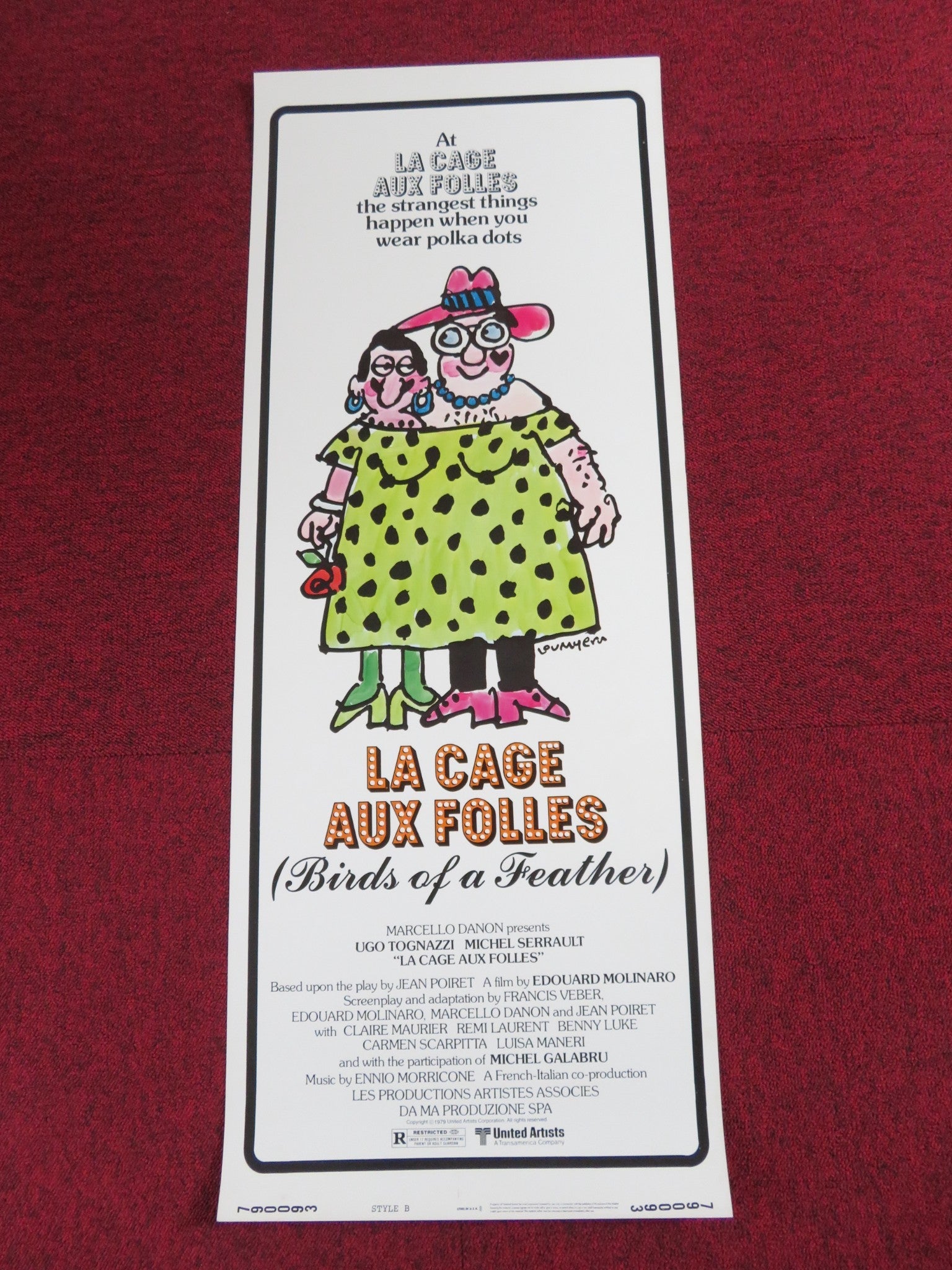 LA CAGE AUX FOLLES - STYLE B US INSERT POSTER UGO TOGNAZZI MICHEL SERRAULT 1979 Rendezvous Cinema Movie posters