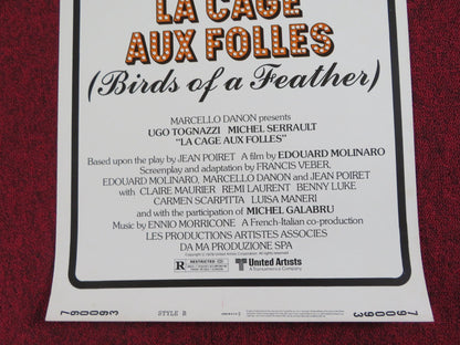 LA CAGE AUX FOLLES - STYLE B US INSERT POSTER UGO TOGNAZZI MICHEL SERRAULT 1979 Rendezvous Cinema Movie posters