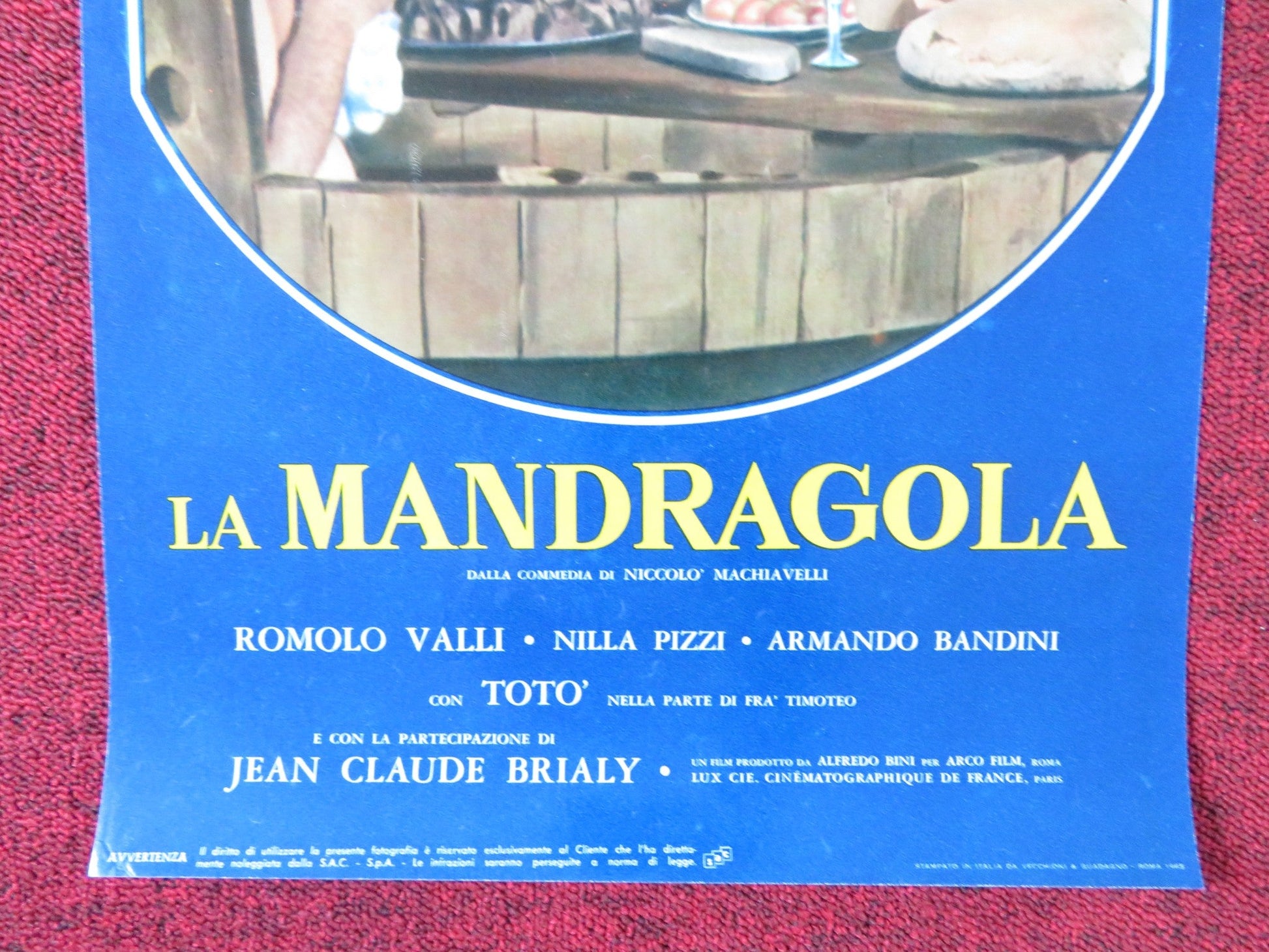 LA MANDRAGOLA ITALIAN LOCANDINA POSTER ROSANNA SCHIAFFINO PHILIPE LEROY 1965 Rendezvous Cinema Movie posters