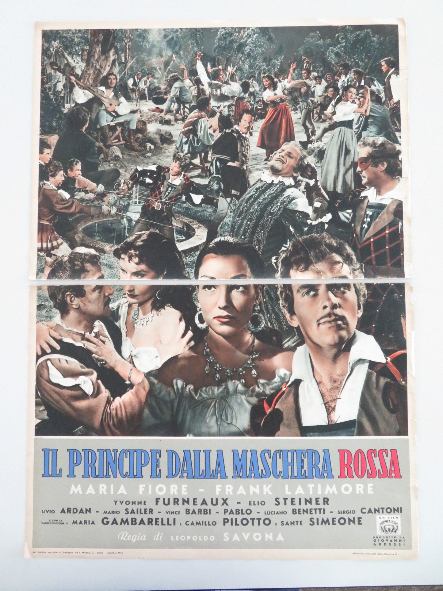 LA PRINCIPE DALLA MASCHERA ROSSA ITALIAN FOTOBUSTA POSTER FRANK LATIMORE 1955 Movie posters