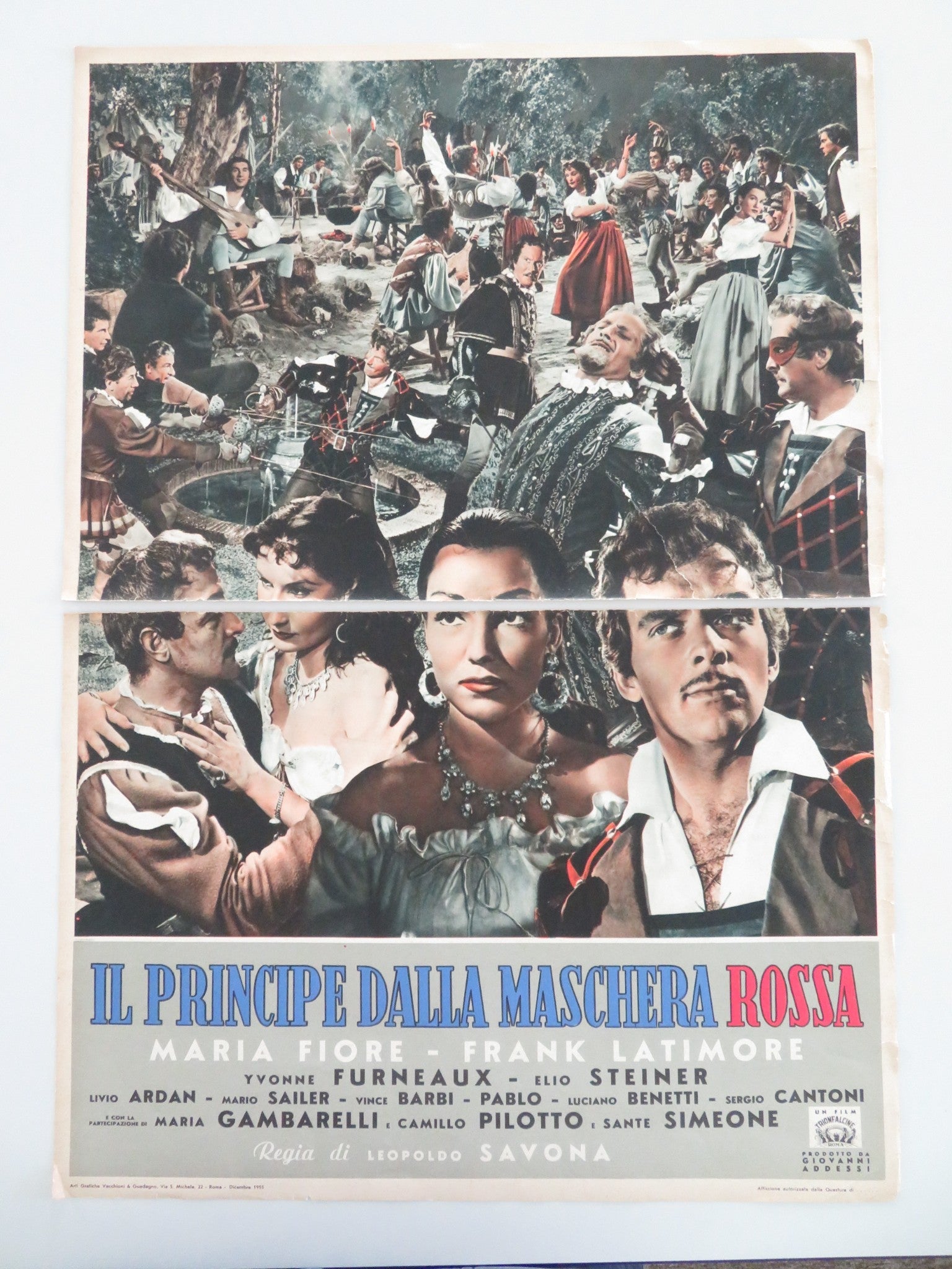 LA PRINCIPE DALLA MASCHERA ROSSA ITALIAN FOTOBUSTA POSTER FRANK LATIMORE 1955 Movie posters