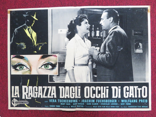 LA RAGAZZA DAGLI OCCHI DI GATTO - A ITALIAN FOTOBUSTA POSTER VERA TSCHECHOWA 1960 Rendezvous Cinema Movie posters
