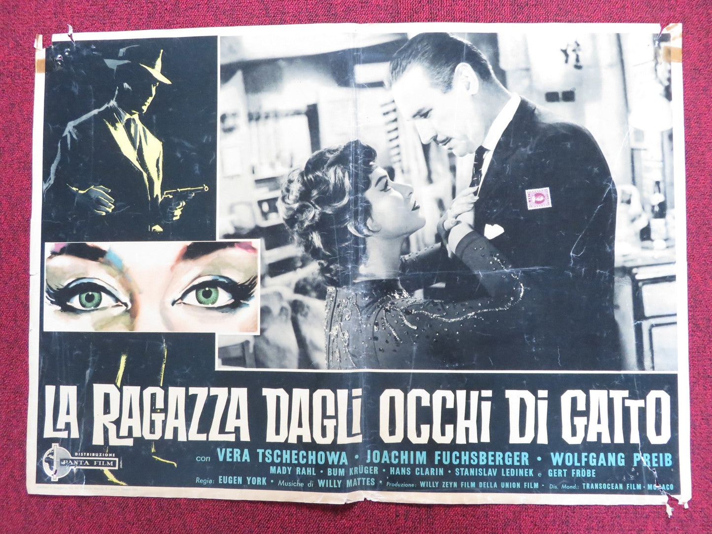 LA RAGAZZA DAGLI OCCHI DI GATTO - B ITALIAN FOTOBUSTA POSTER VERA TSCHECHOWA 1960 Rendezvous Cinema Movie posters