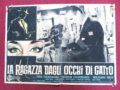 LA RAGAZZA DAGLI OCCHI DI GATTO - B ITALIAN FOTOBUSTA POSTER VERA TSCHECHOWA 1960 Rendezvous Cinema Movie posters