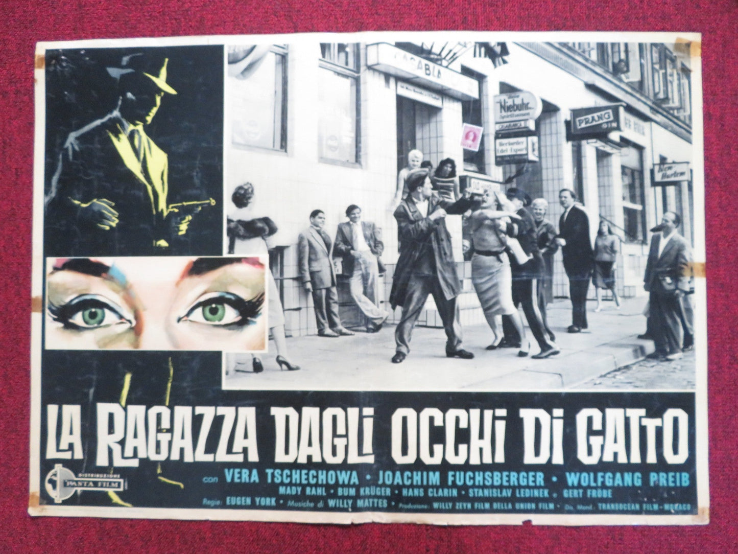 LA RAGAZZA DAGLI OCCHI DI GATTO - C ITALIAN FOTOBUSTA POSTER VERA TSCHECHOWA 1960 Rendezvous Cinema Movie posters