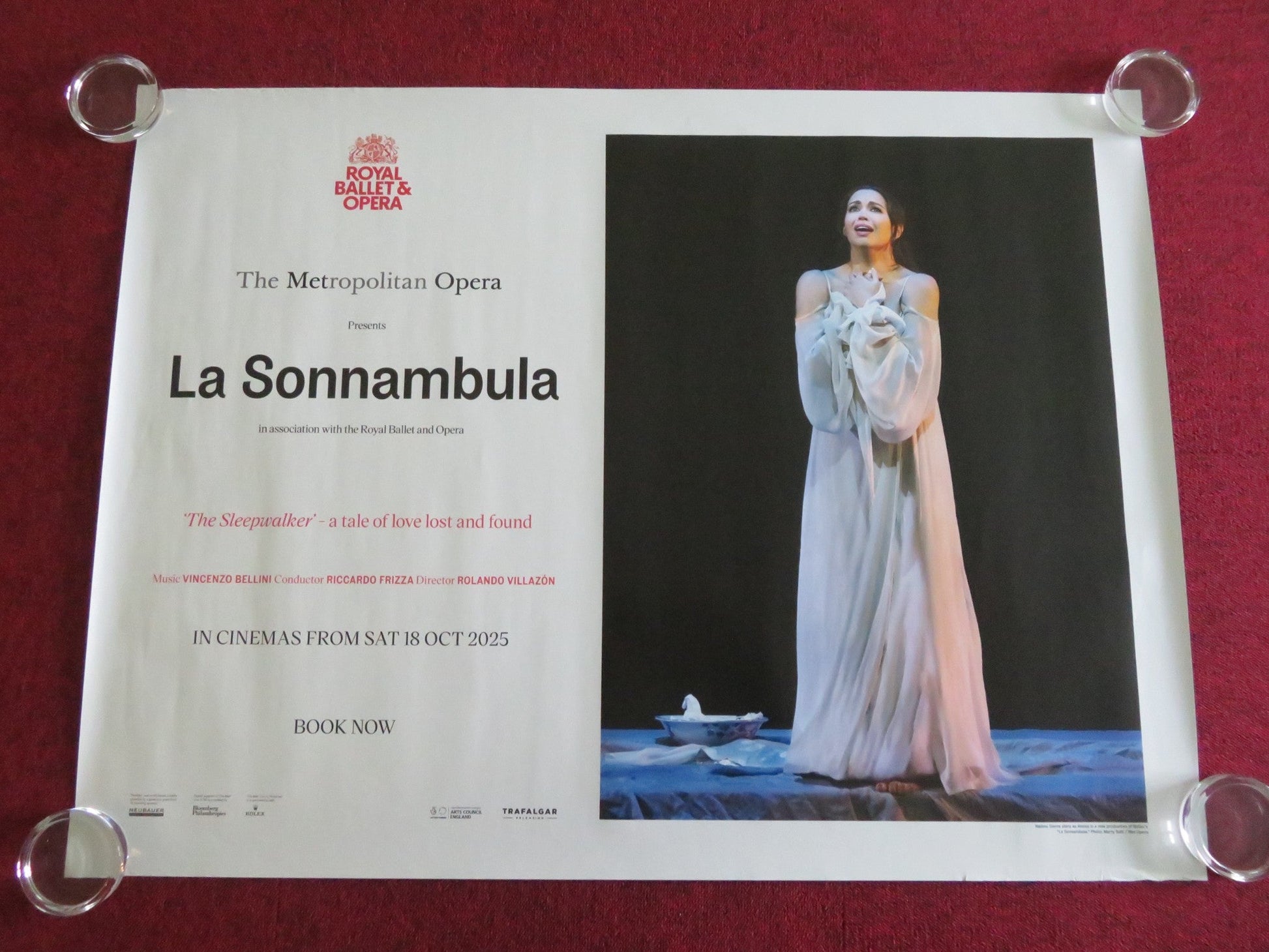 LA SONNAMBULA UK QUAD ROLLED POSTER THE METROPOLITAN OPERA BELLINI 2025 Movie posters