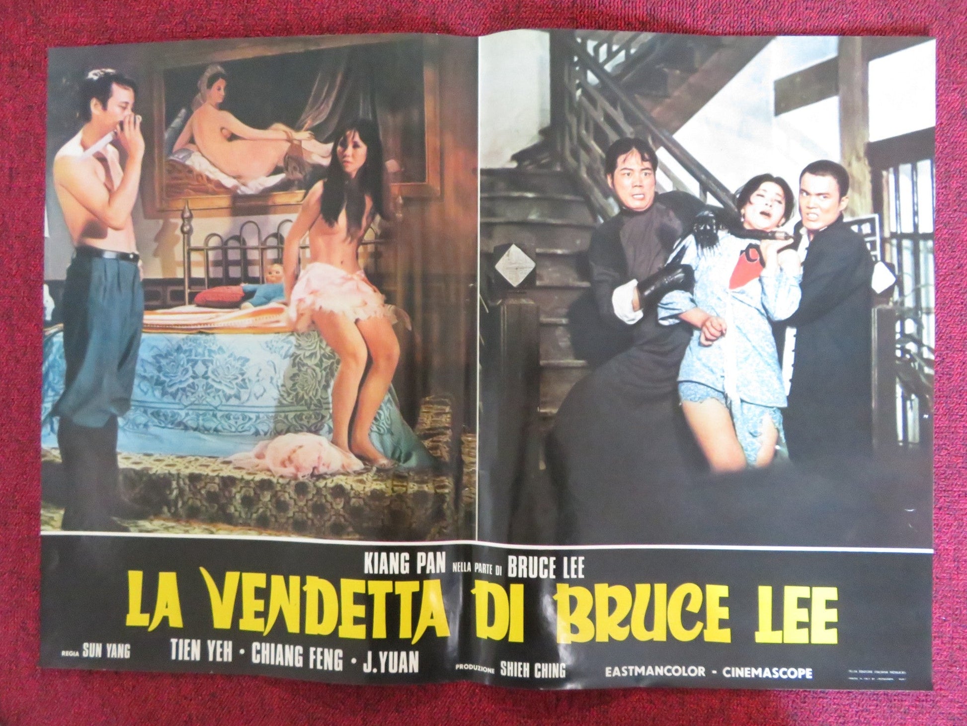 LA VENDETTA DI BRUCE LEE ITALIAN FOTOBUSTA POSTER PIN CHIANG YEH TIEN 1974 Rendezvous Cinema Movie posters