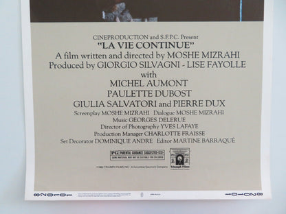 LA VIE CONTINUE US INSERT POSTER ANNIE GIRARDOT JEAN - PIERRE CASSEL 1982 Movie posters