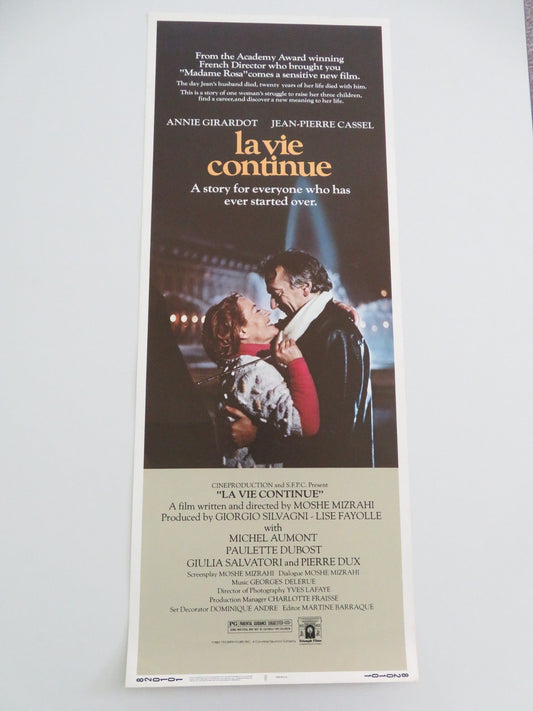 LA VIE CONTINUE US INSERT POSTER ANNIE GIRARDOT JEAN - PIERRE CASSEL 1982 Movie posters