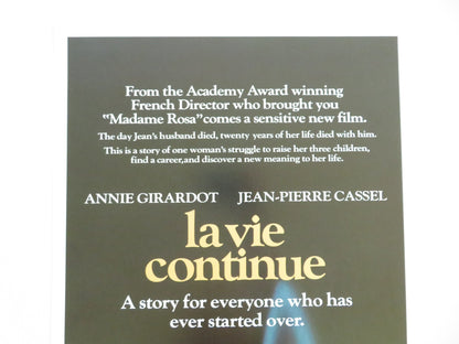 LA VIE CONTINUE US INSERT POSTER ANNIE GIRARDOT JEAN - PIERRE CASSEL 1982 Movie posters