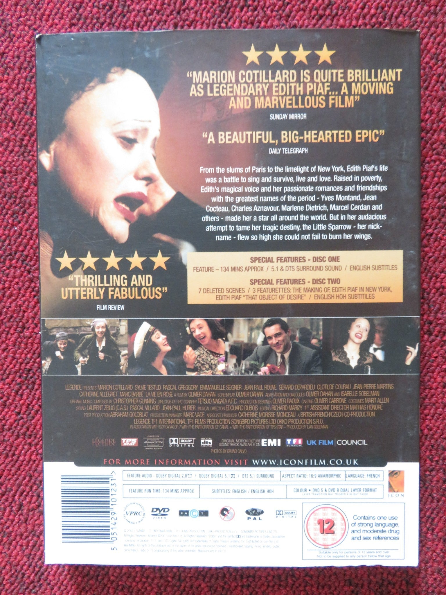 LA VIE EN ROSE (DVD) MARION COTILLARD EDITH PIAF 2007 REGION 2 Rendezvous Cinema Movie posters