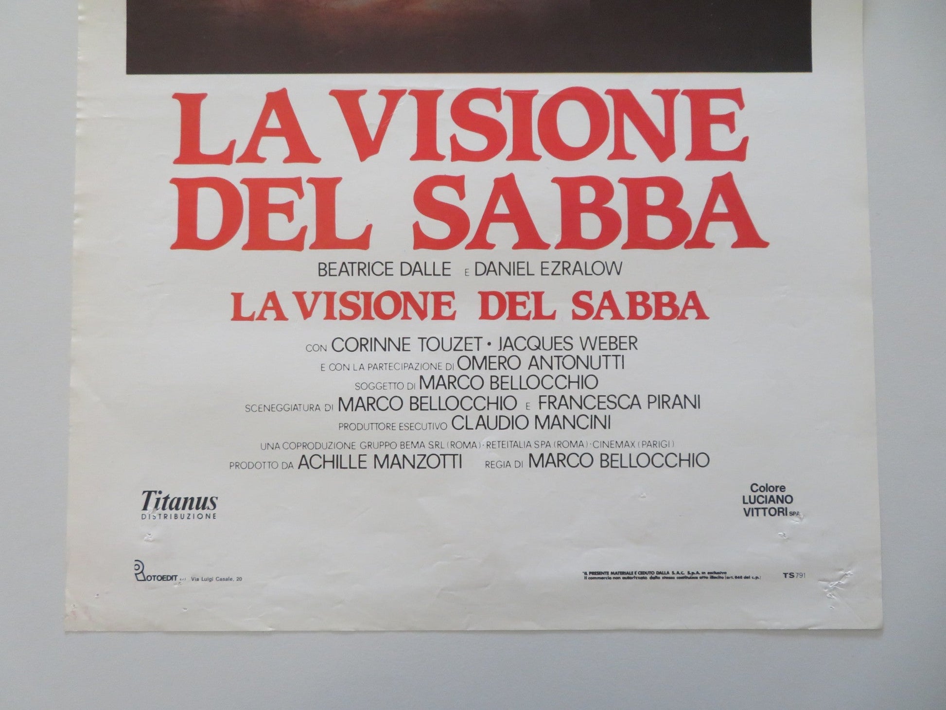 La Visione Del Sabba - B ITALIAN LOCANDINA POSTER DALLE DANIEL EZRALOW 1988 Movie posters
