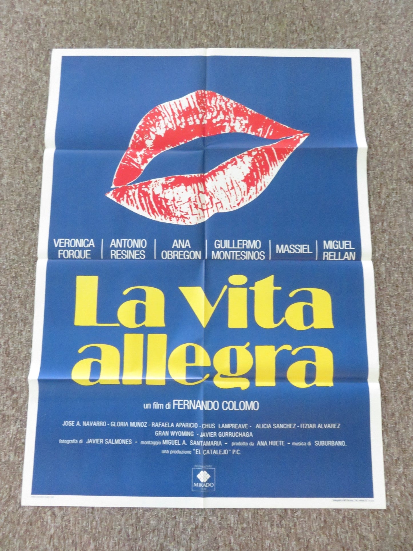 LA VITA ALLEGRA ITALIAN 2 FOGLIO POSTER VERONICA FORQUE ANTONIO RESINES 1988 Rendezvous Cinema Movie posters
