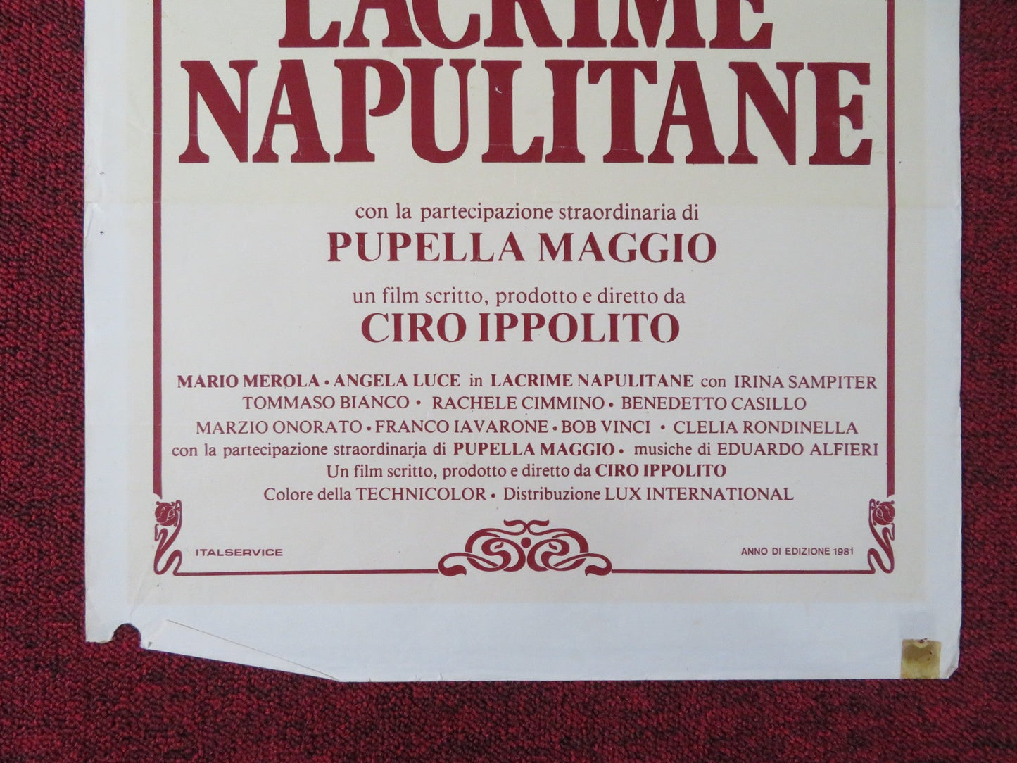 LACRIME NAPULITANE ITALIAN LOCANDINA POSTER MARIO MEROLA ANGELA LUCE 1981 Rendezvous Cinema Movie posters