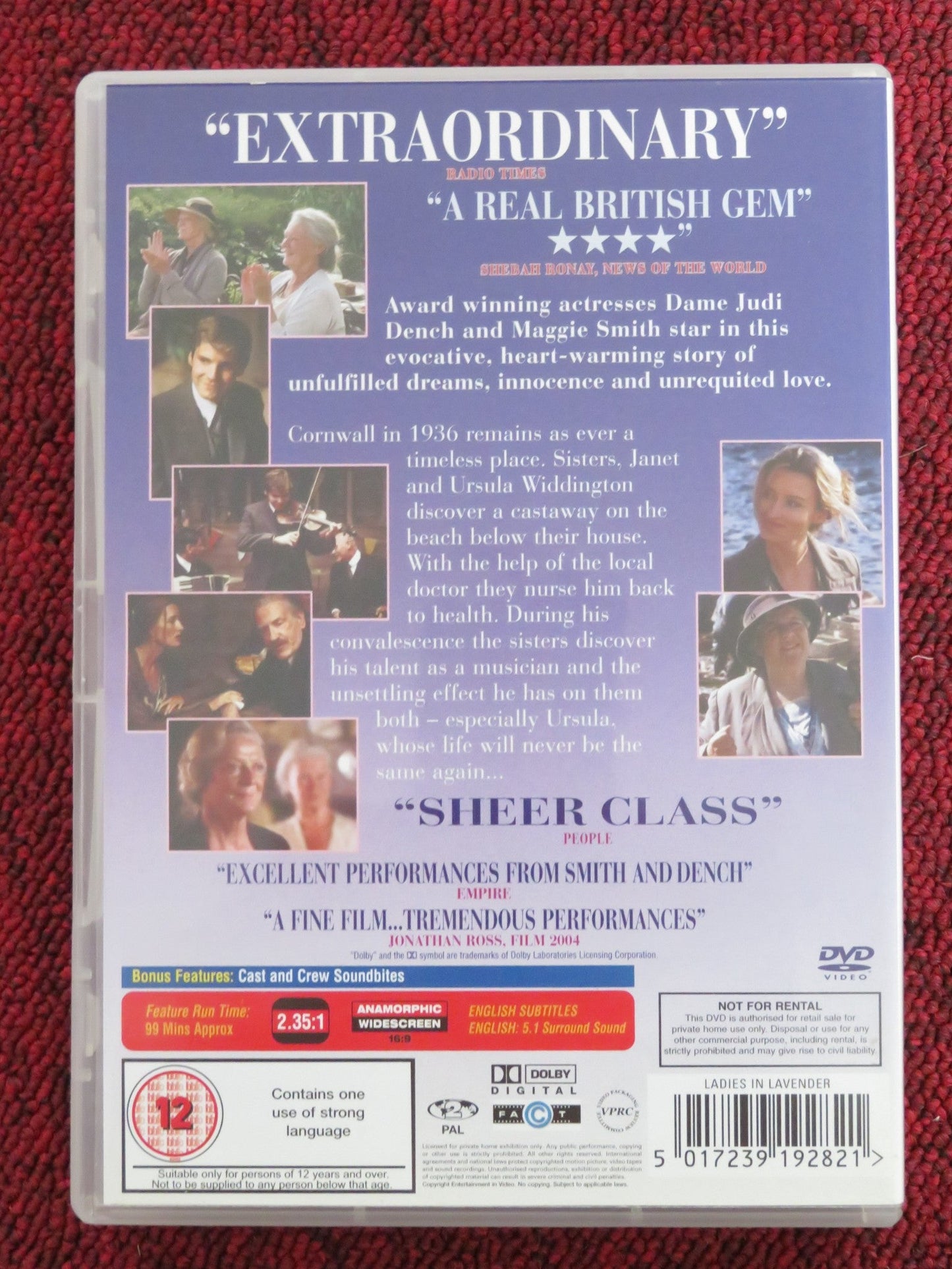 LADIES IN LAVENDER (DVD) MAGGIE SMITH JUDI DENCH 2004 REGION 2 Rendezvous Cinema Movie posters