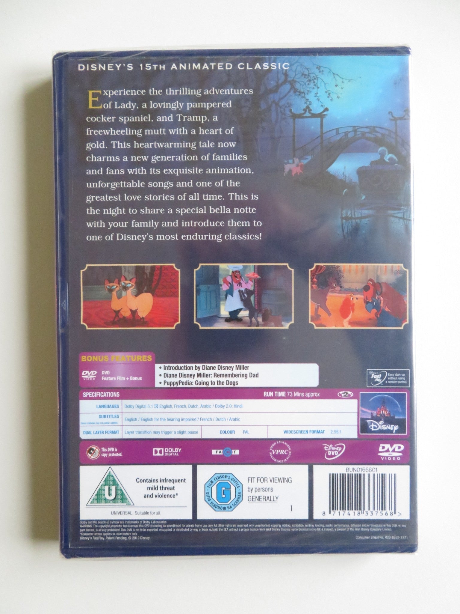 LADY AND THE TRAMP (DVD) DISNEY PEGGY LEE LARRY ROBERTS 1955 REGION 2 Movie posters