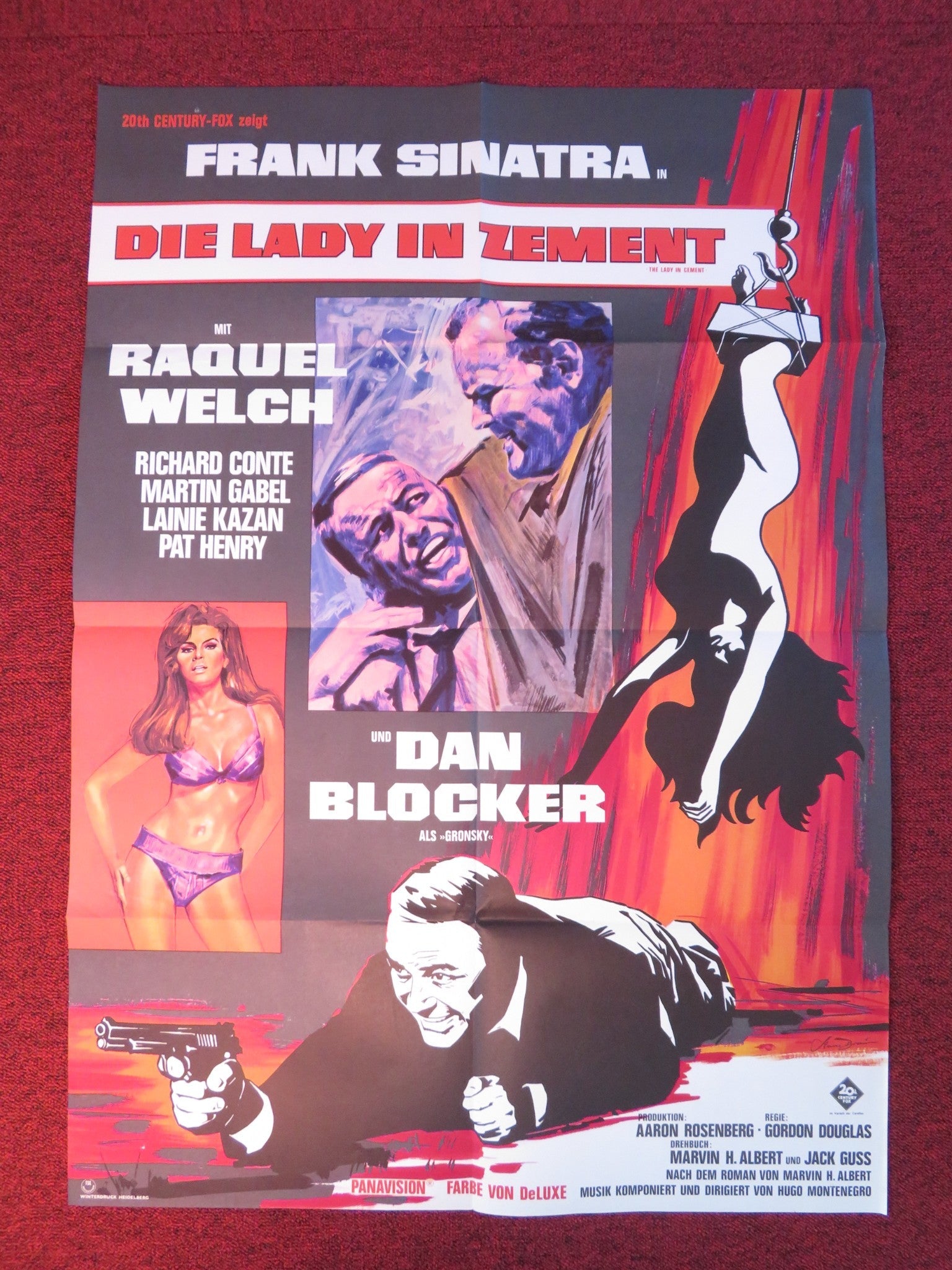 LADY IN CEMENT GERMAN A1 POSTER FOLDED FRANK SINATRA RAQUEL WELCH 1968 Rendezvous Cinema Movie posters