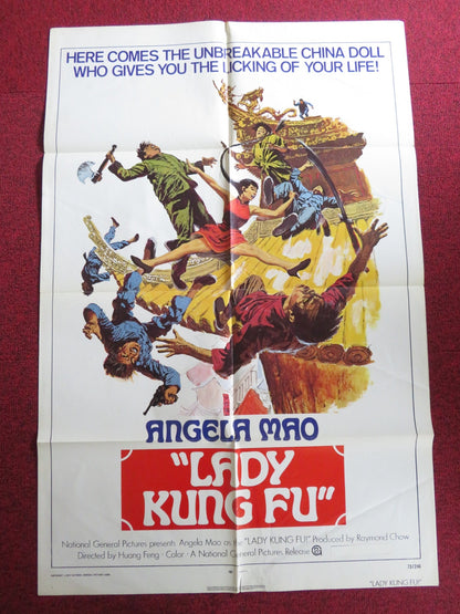 LADY KUNG FU FOLDED US ONE SHEET POSTER ANGELA MAO HUANG FENG 1973 Rendezvous Cinema Movie posters