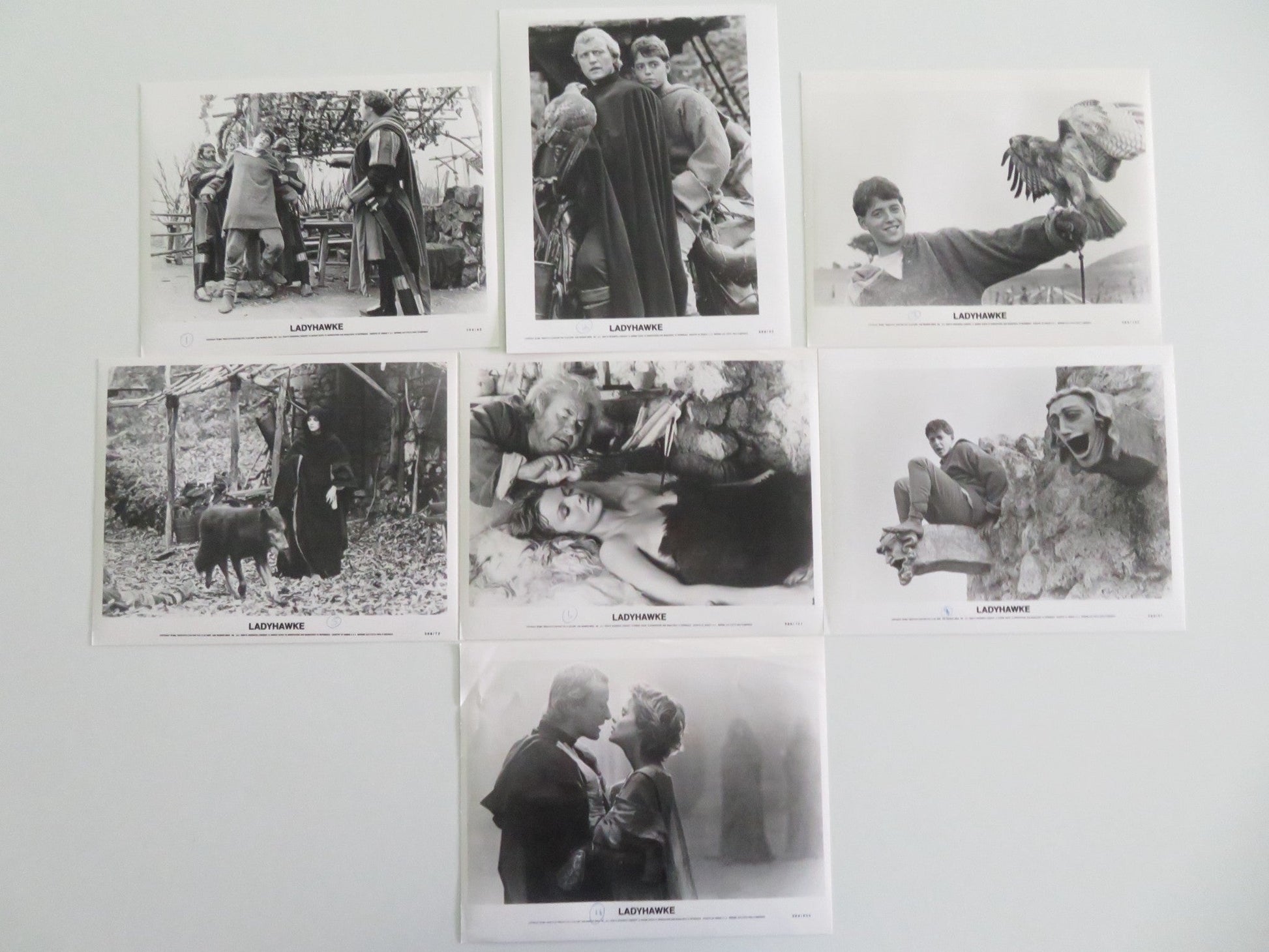 LADYHAWKE MOVIE STILL PHOTO LOT OF 7 MATTHEW BRODERICK RUTGER HAUER 1985 Movie posters