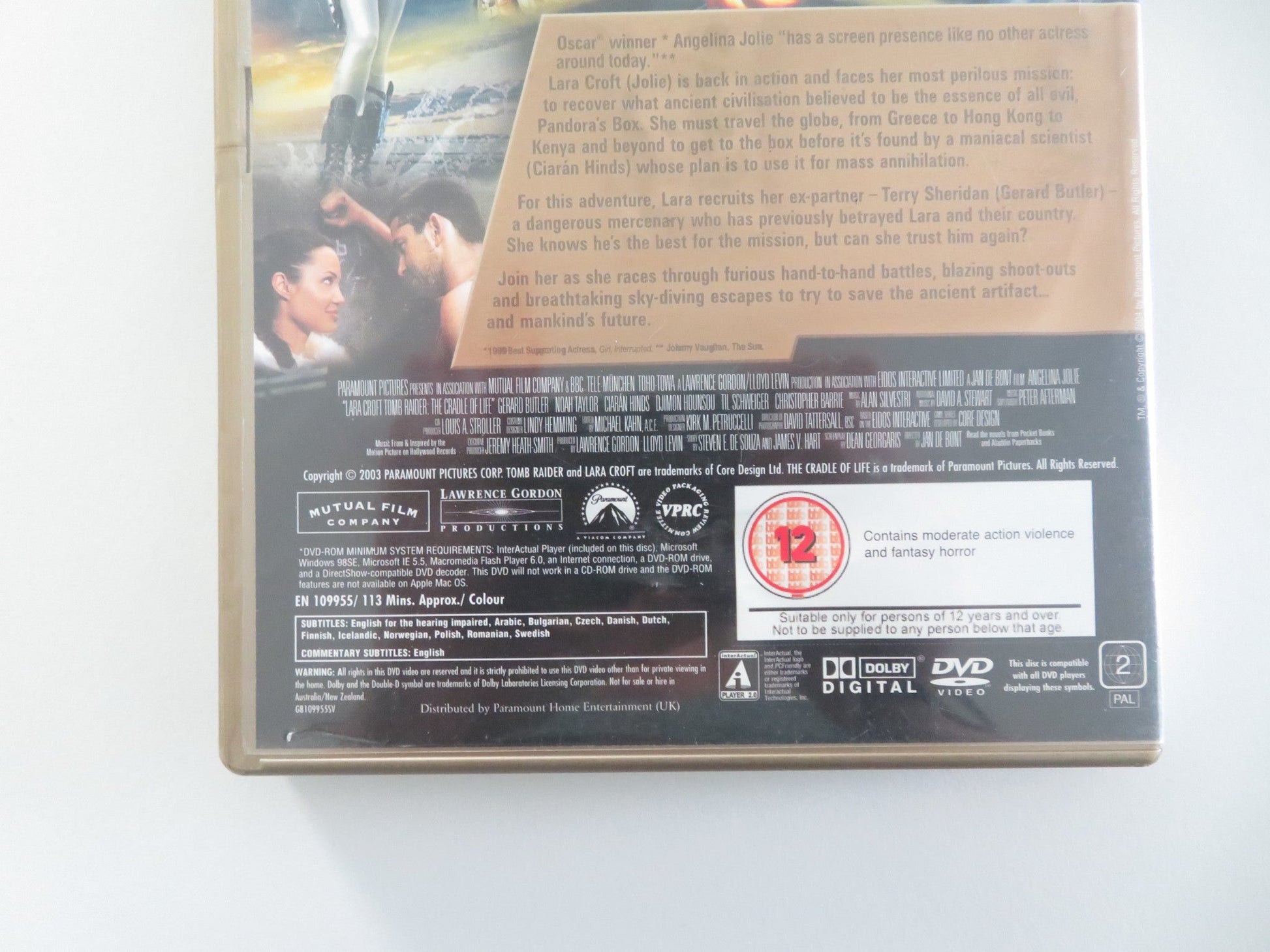 LARA CROFT: TOMB RAIDER - THE CRADLE OF LIFE (DVD) ANGELINA JOLIE 2003 REGION 2 Movie posters