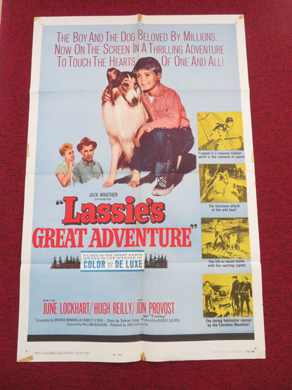 Lassie's Great Adventure Folded US One Sheet Poster June Lockhart 1963 Movie posters
