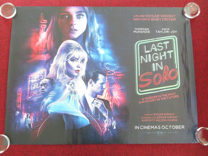 LAST NIGHT IN SOHO - A UK QUAD ROLLED POSTER ANYA TAYLOR - JOY T. MCKENZIE 2021 Movie posters