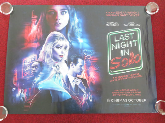 LAST NIGHT IN SOHO - A UK QUAD ROLLED POSTER ANYA TAYLOR - JOY T. MCKENZIE 2021 Movie posters