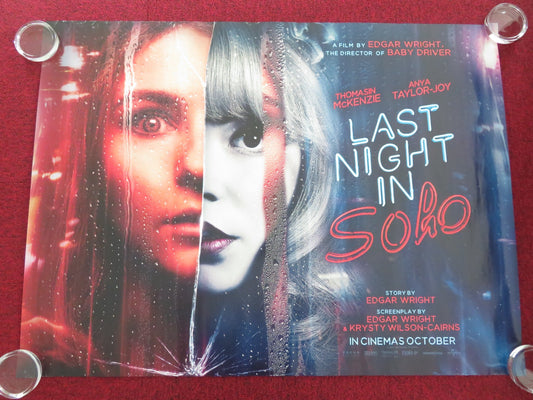 LAST NIGHT IN SOHO - B UK QUAD ROLLED POSTER ANYA TAYLOR - JOY T. MCKENZIE 2021 Movie posters